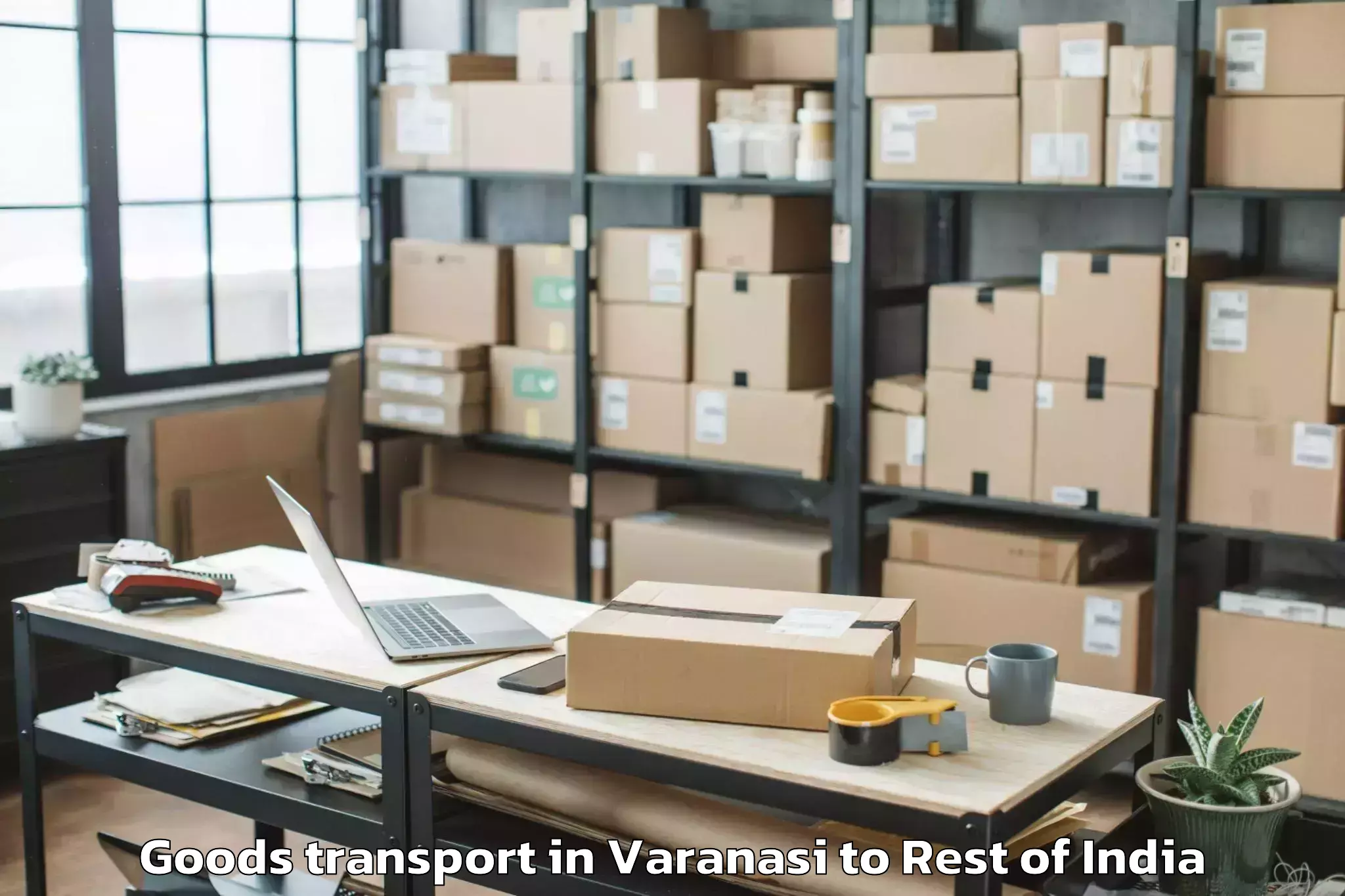 Book Varanasi to Darhal Goods Transport